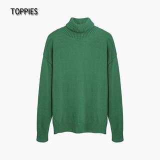 Toppies-suéter de cuello alto para mujer, jersey de lana verde, Tops de punto, ropa Coreana de invierno, 2021, otoño e invierno, 15% (8)
