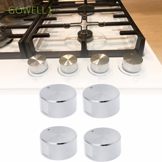 GOWELL1 4 PCS Gas Stove Knob Metal Gas Stove Adapter Oven Switch Silver Universal Cooking Cooker Switch 6mm Replacement Surface Control Lock/Multicolor