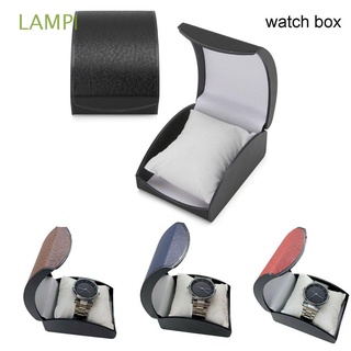lampi caja de reloj de pulsera de alta calidad de lujo pulsera pantalla reloj arco almacenamiento 4 colores litchi patrón moda plástico joyero/multicolor