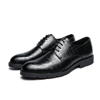 tamaño 38-47 hombres formal zapatos de cuero de negocios puntiagudo del dedo del pie cordones zapatos negro