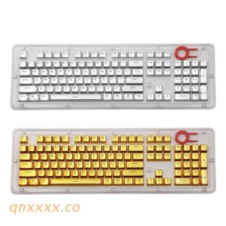 qnxxxx 104 Keys PBT Metal Coating Painted Backlit Shot Keycaps for Mechanical Keyboard Cherry MX