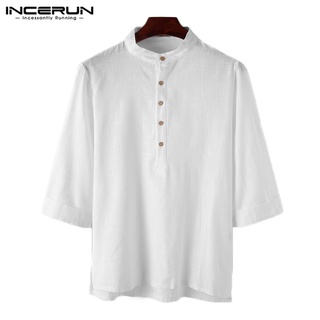 xman hombres casual algodón liso manga corta botón abajo suelto camisa simple