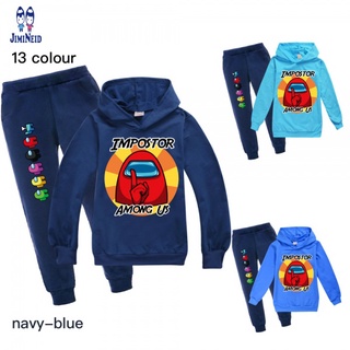 Sudadera con capucha unisex para niños/conjunto de dos piezas/100% algodón entre nosotros/pantalones de suéter para niños (1)