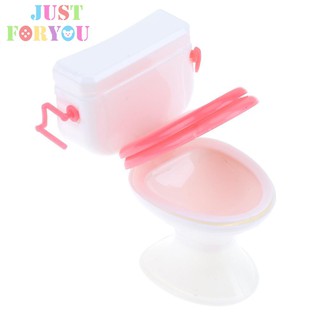 Casa y hogar muebles de baño muñeca accesorios de plástico silla de inodoro cama para Barbie (6)