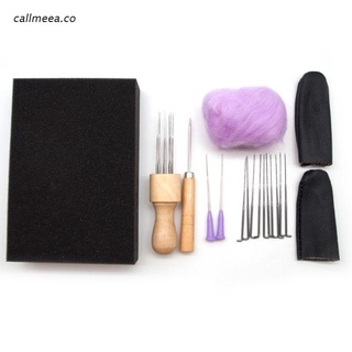 cal 1set portátil de lana herramientas de fieltro aguja fieltro kit de inicio cunas esponja estera