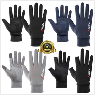 Guantes deportivos de seda de hielo de dos dedos dedo completo para hombres y mujeres/guantes deportivos de pesca/montar/pantalla táctil/protector solar