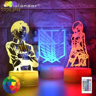 3d Illusion Led Night Light Wings of Liberty 7 Colors Changing Nightlight for Kids Room Decor Table Lamp Attack on Titan Gift