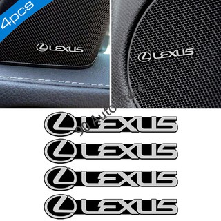 4 unids/set coche Audio aluminio pegatina Control Central Multimedia altavoz pantalla emblema de la pantalla de la insignia de la etiqueta engomada para Lexus RX400 RX450 RX200T IS350