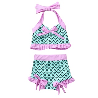 [EFE] Summer Toddler Kids Baby Girls Print Bowknot Swimwear Swimsuit Bikini Outfits