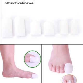 [attractivefinewell] 2 piezas de silicona gel tubo vendaje del dedo del pie protectores de pies alivio del dolor