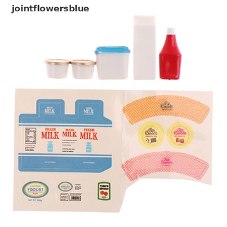 jbco 5 unids/set casa de muñecas salsa de tomate helado yogurt miniatura juguete de comida modelo de juguete jalea