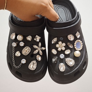 CHARMS Retro diamante perla Jibbitz Crocs encantos conjunto de zapatos para las mujeres de moda Jibbitz zapatilla decoración (1)