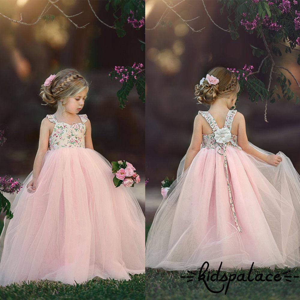 XZQ-vestido de niña de flores de encaje princesa fiesta boda dama de honor vestido largo (1)