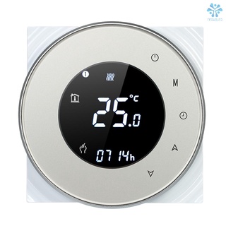 Rr termostato de calefacción programable para caldera de Gas, Control de temperatura de contacto seco, pantalla táctil LCD con retroiluminación, Control de voz Compatible con Amazon Echo/Google Home/IFTTT