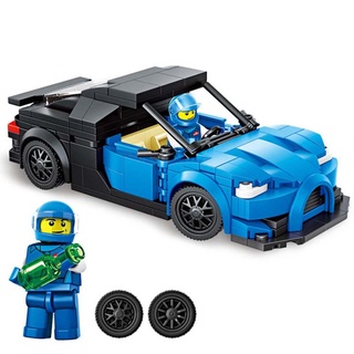 7022 azul coche deportivo bugatti versión estática compatible con lego rompecabezas montaje pequeño bloque de construcción niño juguete
