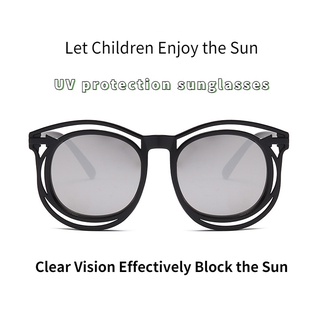 (KIQI-FASHION) Gafas de sol para niños con montura redonda, gafas de sol con protección UV de moda retro, adecuadas para gafas de sol para hombres y mujeres (5)