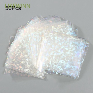 likewinn 65*90mm fundas de tarjeta láser para tarjetas ygo titular de la bolsa protectora de papel holográfico bolsas de almacenamiento intermitente pequeñas estrellas película protectora