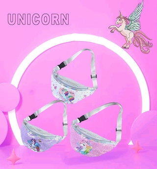 nuevo unicornio cinturón bolsa de niños de dibujos animados lentejuelas hombro cintura beg silang bolsas cintura casual