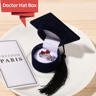 MOLLY boda Doctor sombrero caja grado ceremonia organizador de joyería anillo caja de regalo compromiso felicitaciones Grad fiesta suministros sombrero de graduación/Multicolor (5)