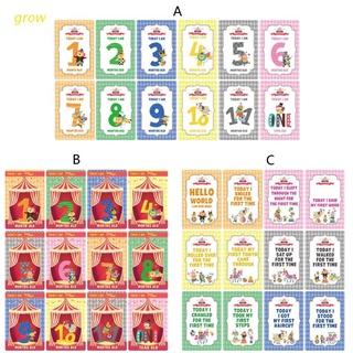 grow 12 hojas milestone photo sharing cards set de regalo tarjetas de edad para bebé - tarjetas de bebé, tarjetas fotográficas de bebé - foto recién nacido