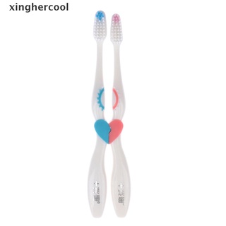 [xinghercool] 2 dientes de cerdas suaves para parejas de corazón, cepillo de dientes ecológicos para adultos, cepillo de dientes caliente (5)