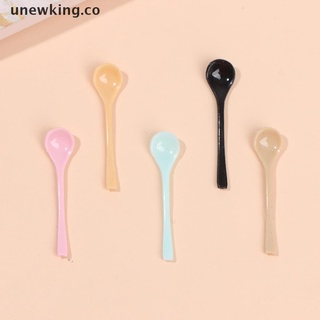 [unewking] 1 pieza de accesorios para casa de muñecas mini helado postre yogurt cuchara decoración co (9)