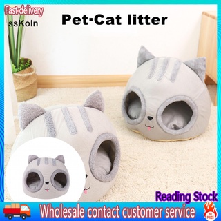 Ssk_ casa de cama extraíble para gatitos, diseño de gato, cueva desmontable para mascotas