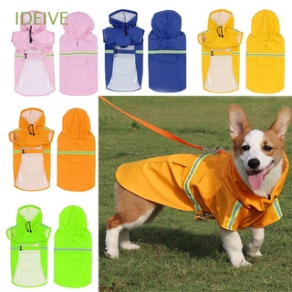 ideive ropa al aire libre mascota mono chaqueta protector solar pu perro impermeable suministros para mascotas reflectante transpirable con capucha/multicolor
