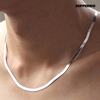 sp collar/choker con cadena de serpiente de regalo plano chapado en plata simple para hombres y mujeres
