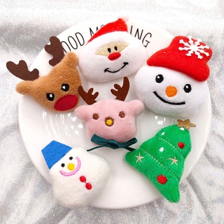 HERED Santa Claus Soft Plush Toy Home Decor Christmas Pet Catnip Toys Clothing DIY Accessories Elk Supplies Brooch Accessories Cartoon (3)