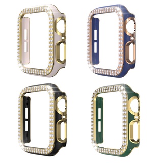 Apple Watch caso Bling Diamond Radium tallar funda protectora para iWatch Series 6 SE 5 4 3 2 1 brillante PC marco parachoques para tamaño 38 mm 40 mm 42 mm 44 mm Anti-caída caso de protección (6)