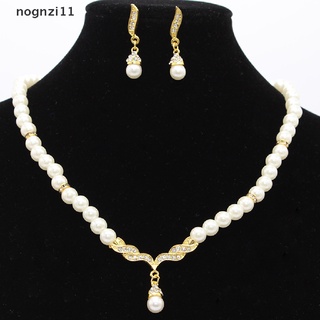Set De joyas collar y aretes De perlas postizas ángeles (gran venta)