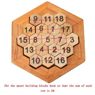 clásico iq matemáticas juego de madera juguete mente cerebro teaser rompecabezas de madera