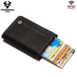 Venta caliente de aluminio Anti Rfid titular de la tarjeta de crédito de los hombres de la tarjeta de crédito caso cartera de Metal de negocios banco de crédito minimalista