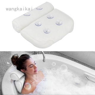 Wangkaikai baño ventosa almohada 3D malla baño almohada spa almohada bañera almohada