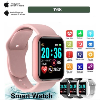 Realmente impermeable!! Y68 D20 Relógio Smart Watch com Bluetooth USB com Monitor Cardíaco Smartwatch