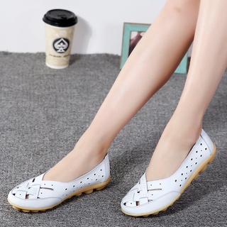 Pisos zapatos para las mujeres en más el tamaño 35-44 suela suave de cuero Casual zapatos de estilo de deslizamiento en mocasines señoras plana zapatos de las mujeres (9)
