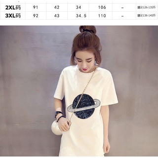 De gran tamaño de estilo coreano de las mujeres camiseta larga Midi vestido de verano mangas cortas cuello redondo vestidos (5)
