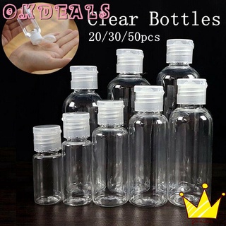 Okdeals 50ml herramienta de maquillaje Sub-botellado champú vacío contenedor botellas de plástico accesorios de viaje líquidos loción muestras transparente recargable