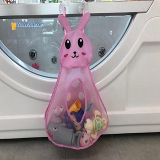 juguetes de baño bolsa de malla de almacenamiento para bebé ducha playa cesta de almacenamiento con ventosa impermeable de dibujos animados animales formas rosa