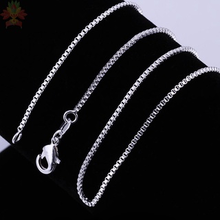 nueva joyería de moda de 1 mm simple 925 caja de plata esterlina cadena collar para unisex hombre mujeres regalo (1)