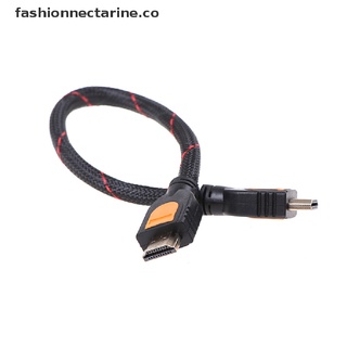 [nectarine] Cable HDMI Corto De 1 Pie Para TV HD 3D 1080p One Feet 1.4 Trenzado Oro [CO]