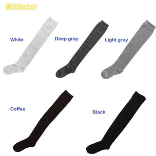 [Willbehot] calcetines altos del muslo Y mujeres niña sobre la rodilla calcetines de moda de algodón de punto medias [caliente] (2)