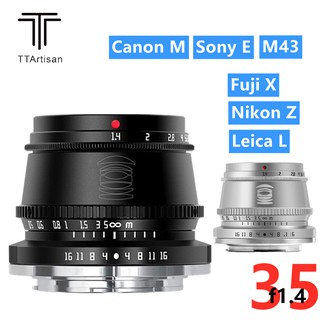 TTArtisan 35 Mm F1.4 APS-C Cámara De Enfoque Manual Lente Para Sony E/Fuji X/M43/Canon M/Leica L/Nikon Z Cámaras De Montaje