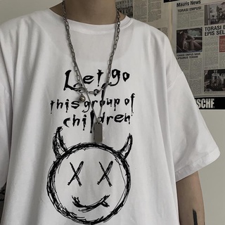 Camiseta de los hombres de gran tamaño Streetwear Hip Hop suelto coreano moda manga corta