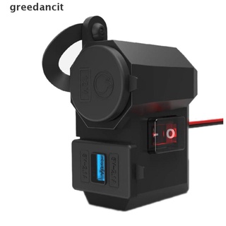 greedancit - encendedor de cigarrillos para motocicleta, adaptador de corriente, cargador usb dc 12v co (2)