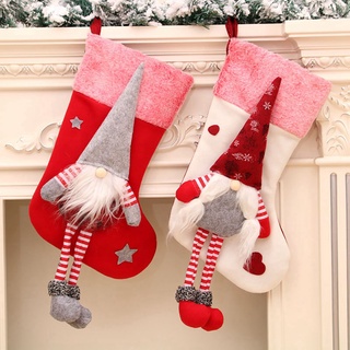 2 medias de navidad, medias de navidad decoraciones, santa claus regalo bolsa de caramelo para navidad fiesta fiesta decoración del hogar (3)