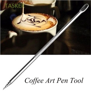 tasker fancy coffee tools - bolígrafo de arte de alta calidad para café, barista, 1 aguja de manipulación, plantillas de café, decoración de café, multicolor