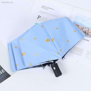 ✣✖ins paraguas tres paraguas de sol automático plegable estudiantes masculinos y femeninos versión coreana del sol y la lluvia paraguas lindo de doble uso grande (3)