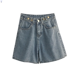 Yi pantalones de mezclilla de talle alto de cinco puntos pantalones cortos de mezclilla botón pantalones cortos de mezclilla pantalones de las mujeres de la fiesta de verano (7)